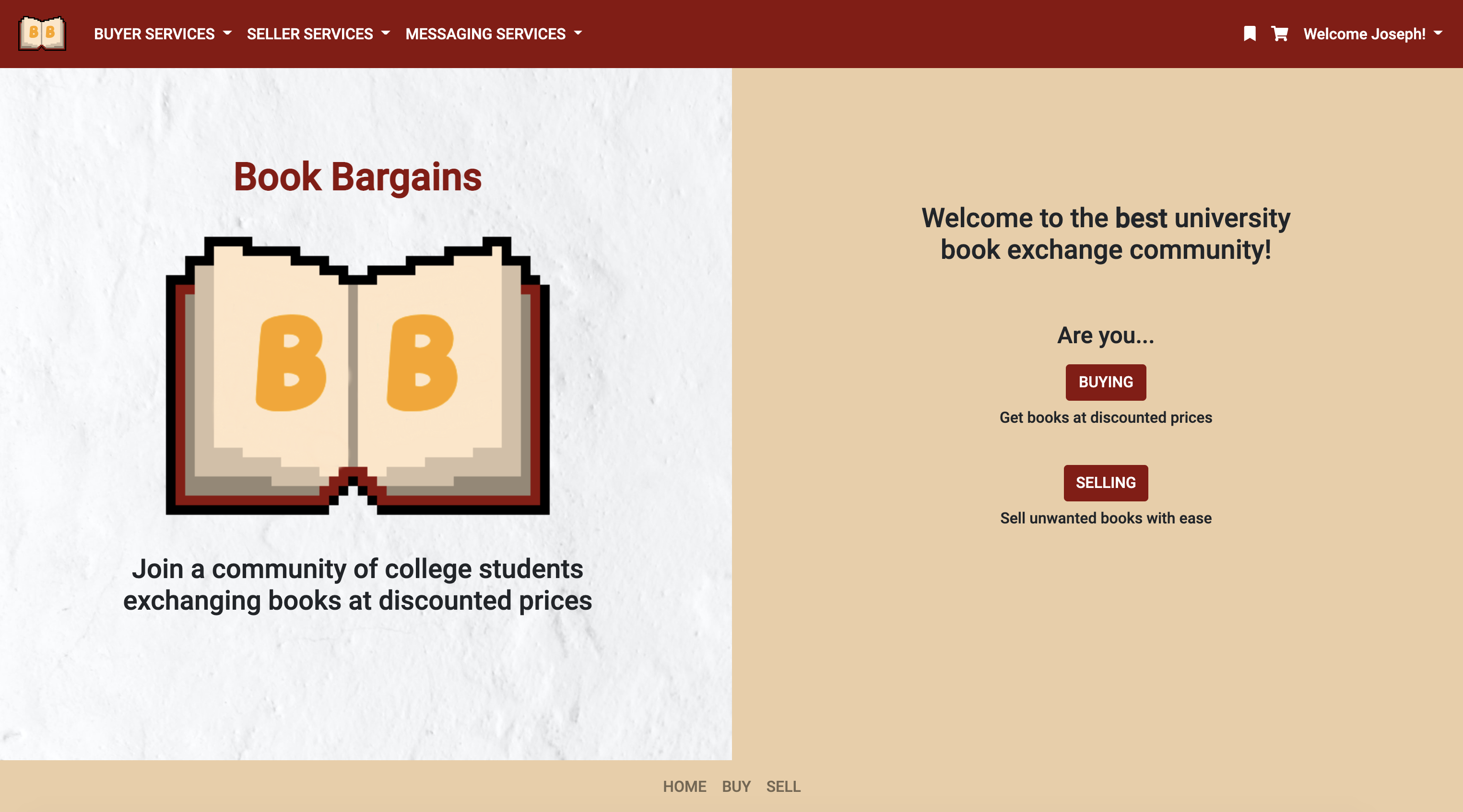 book bargains landing page